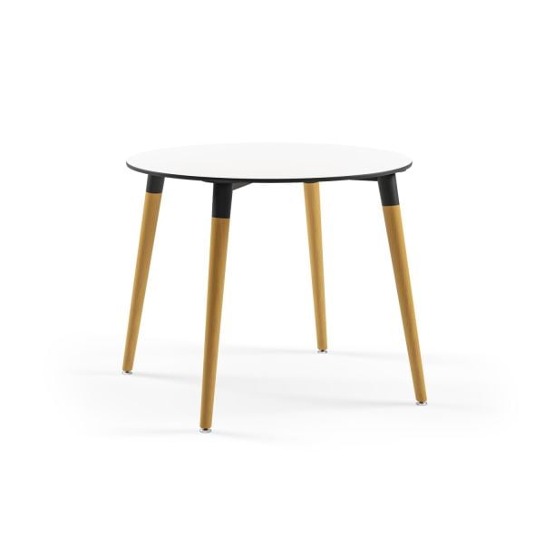 Beyaz Compact Laminat Yuvarlak Modern Mutfak Masası