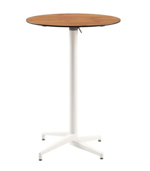 Moon Compact Novecento Laminat Katlanır Bar Masası - 77 cm Yuvarlak Beyaz Renk, Dış Mekan ve Bahçe İçin Paslanmaz, Dayanıklı ve Şık Tasarım