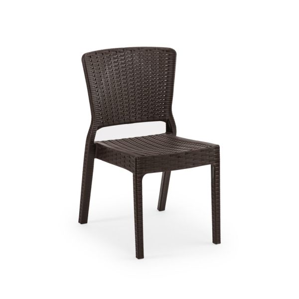 BEYAZ RATTAN PLASTİK KARE DIŞ MEKAN BAHÇE MASA SANDALYE TAKIMI