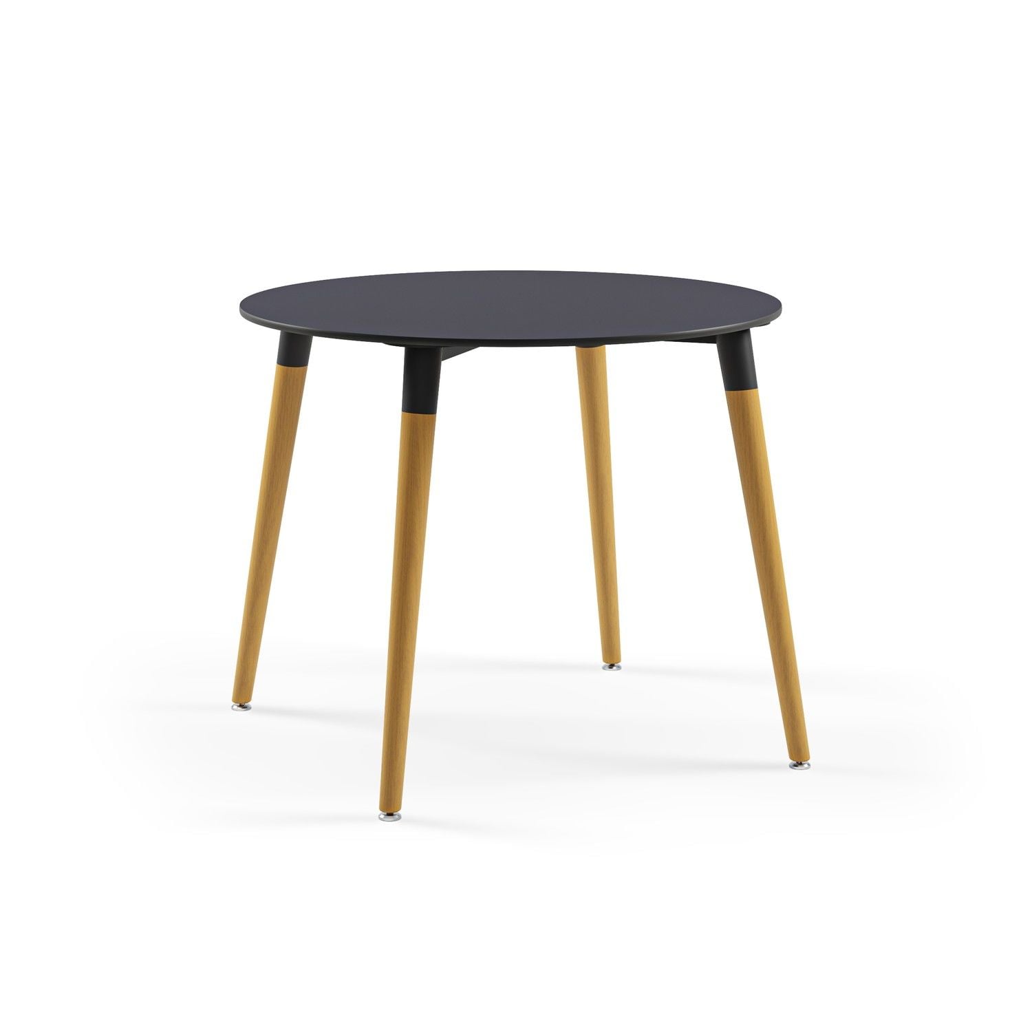 Antrasit Compact Laminat Yuvarlak Masa 77 cm Modern