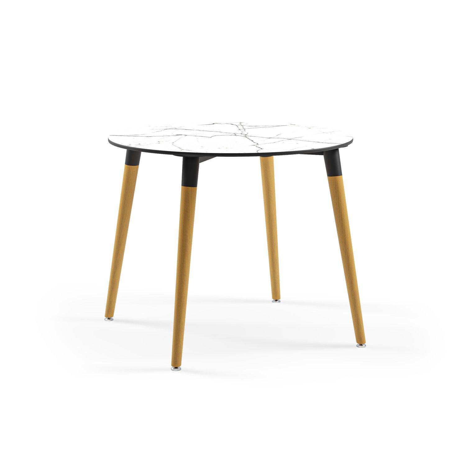 Beyaz Mermer Compact Yuvarlak Modern Cafe Masası