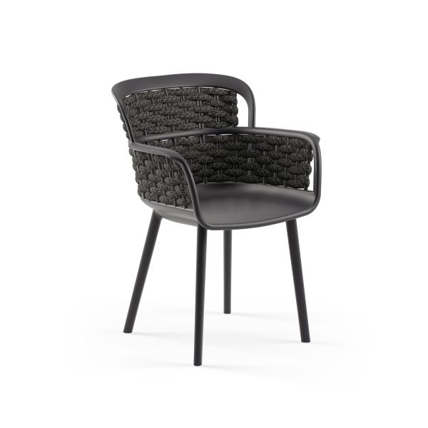 Antrasit Siyah Örgülü Bahçe Sandalyesi & 80x80 cm Katlanır Masa Takımı | Paslanmaz, Dayanıklı, TSE Belgeli Bahçe, Balkon, Teras, Cafe & Restaurant Mobilyası