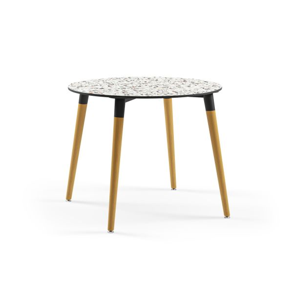 Terrazzo Mermer Compact Yuvarlak Restoran Masası