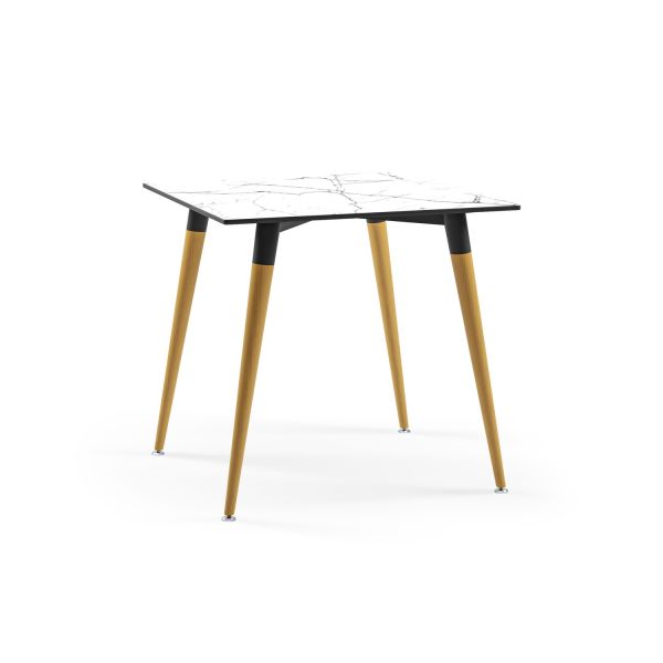 Beyaz Mermer Compact Kare Restaurant Masası