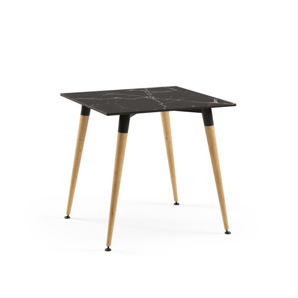 Siyah Mermer Compact Kare Otel Masası