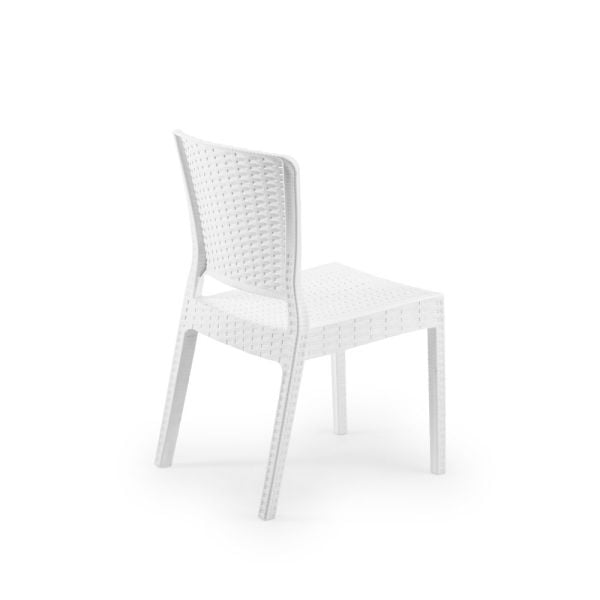 Beyaz 4 Kişilik 90x90 Dış Mekan Bahçe Masa Sandalye Takımı