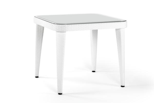 Beyaz 4 Kişilik 90x90 Dış Mekan Bahçe Masa Sandalye Takımı