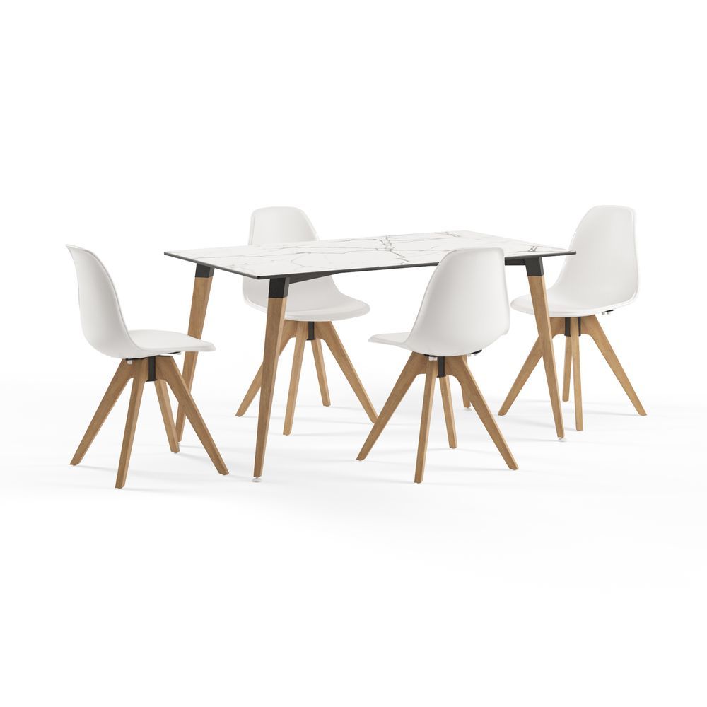 Beyaz Conpact Laminat Masa Sandalye Takımı