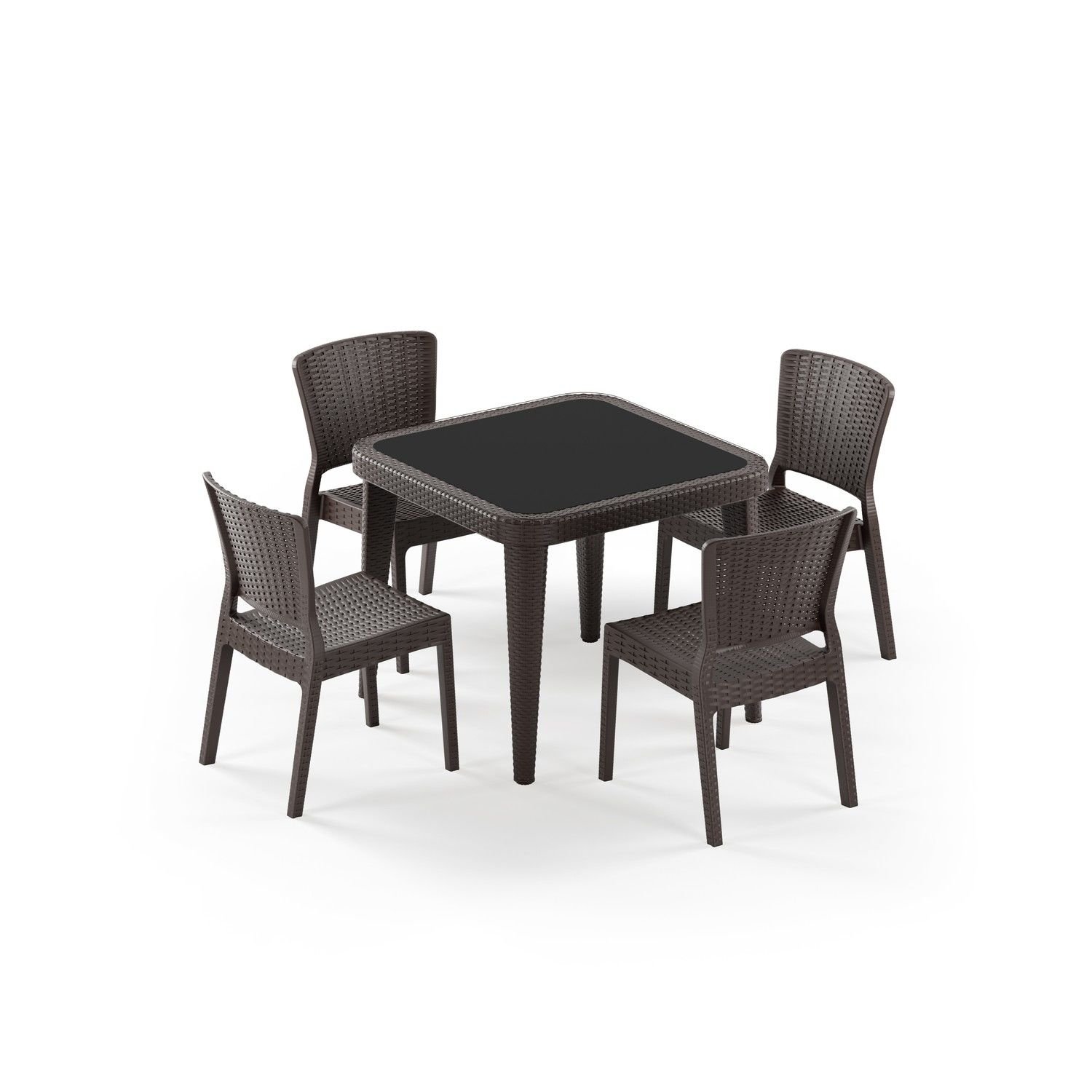 Venge 4 Kişilik 90x90 Dış Mekan Bahçe Masa Sandalye Takımı