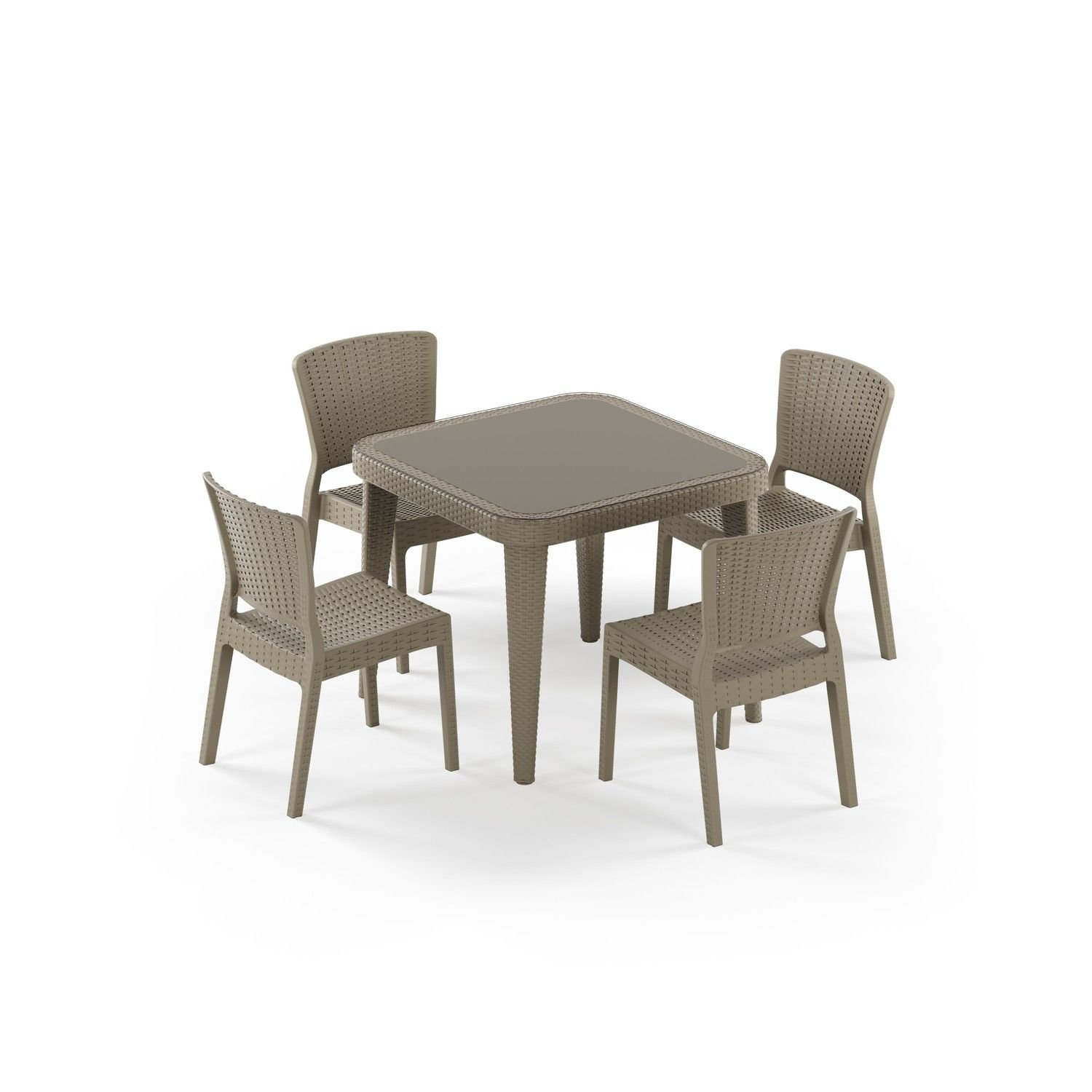 Vizon 4 Kişilik 90x90 Dış Mekan Bahçe Masa Sandalye Takımı