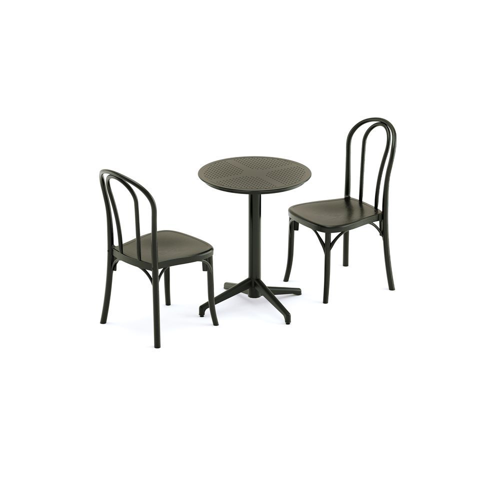 SİYAH 2 KİŞİLİK CAFE BAHÇE MASA SANDALYE TAKIMI