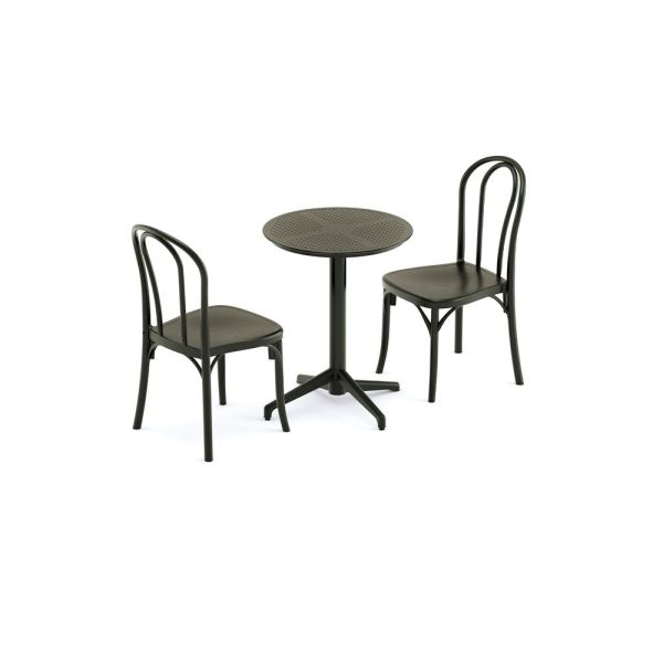 SİYAH 2 KİŞİLİK CAFE BAHÇE MASA SANDALYE TAKIMI