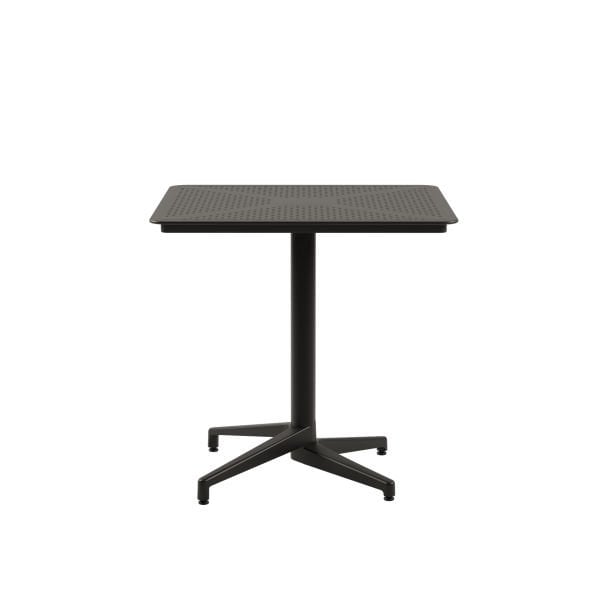 Siyah Dış Mekan Bahçe Masa Sandalye Takımı 4 Kişilik 80x80 cm Paslanmaz Sabit Masa Seti – Otel, Restaurant, Cafe, Balkon, Teras İçin