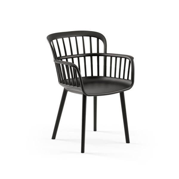 Siyah Dış Mekan Bahçe Masa Sandalye Takımı 4 Kişilik 80x80 cm Paslanmaz Sabit Masa Seti – Otel, Restaurant, Cafe, Balkon, Teras İçin