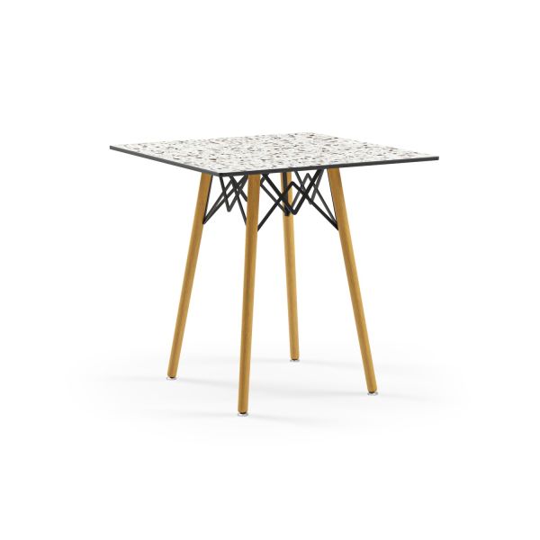 Kare Compact Masa Modern Terrazzo Mutfak Masası