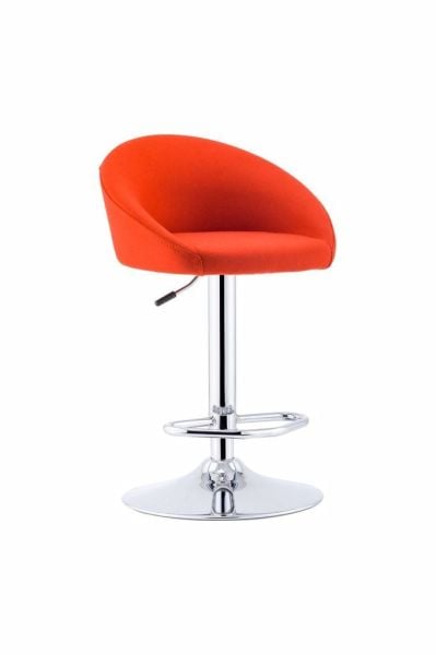 POLİ Modern Ergonomik Turuncu Kaşe Kumaş Bar Sandalyesi: Stil ve Konforun Buluşması