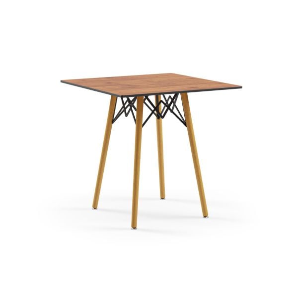 Novecento Ahşap Desenli Compact Masa 77x77 Modern