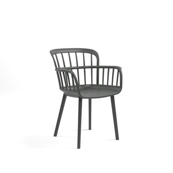 Antrasit 2 Kişilik Dış Mekan Bahçe Masa Sandalye Takımı 70x70 cm | Katlanmaz Sabit Masa Seti Cafe Balkon Teras İçin