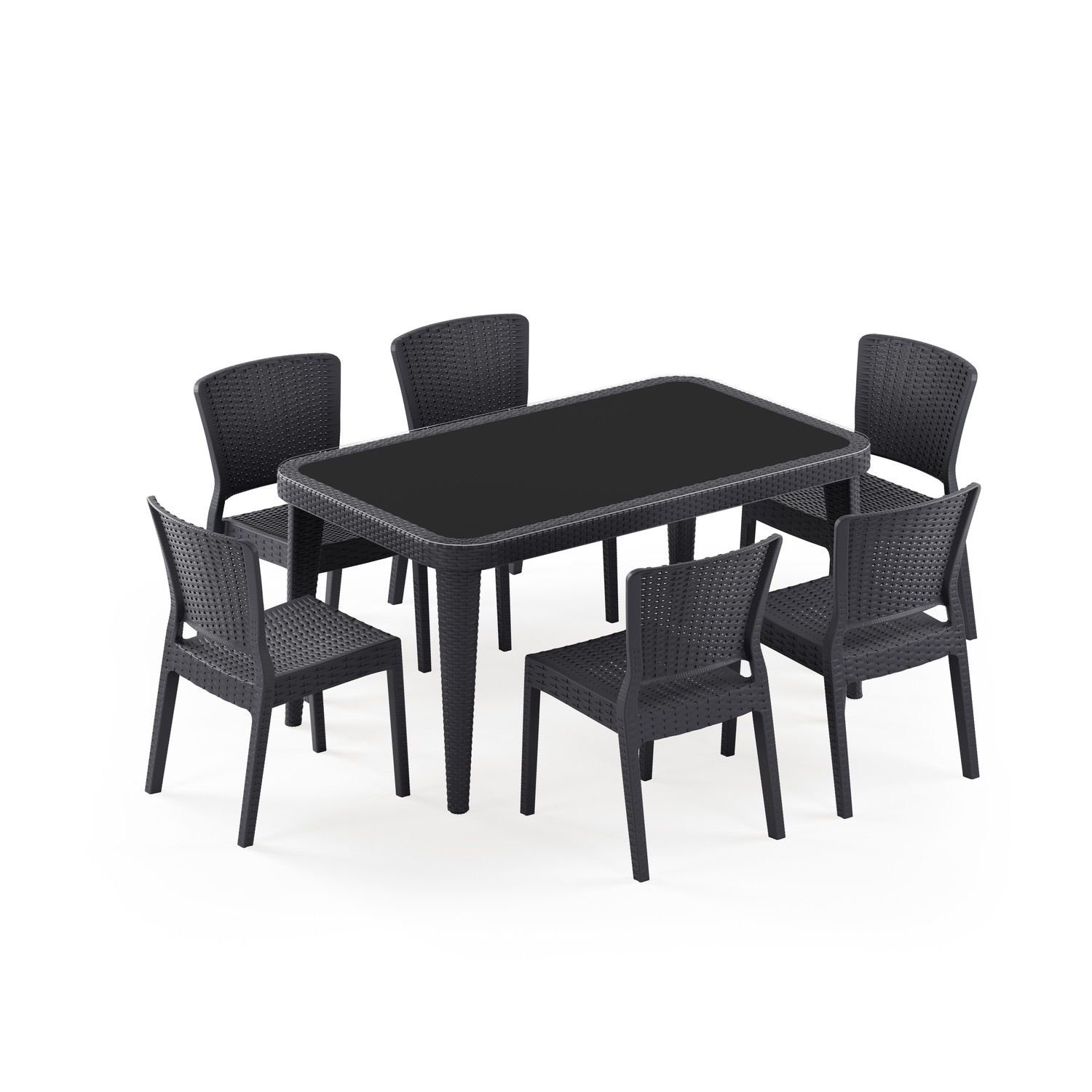 Antrasit 90x150 cm Dış Mekan Bahçe Masa Sandalye Takımı