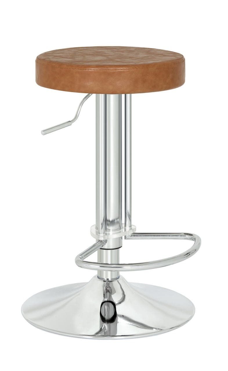 Pulsar Bar Taburesi - Poliüretan Sünger, Krom Metal Flaş Ayak, Amortisörlü Kolay Silinir Deri