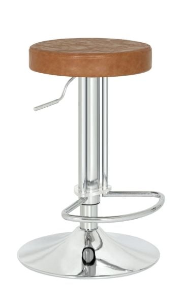 Pulsar Bar Taburesi - Poliüretan Sünger, Krom Metal Flaş Ayak, Amortisörlü Kolay Silinir Deri