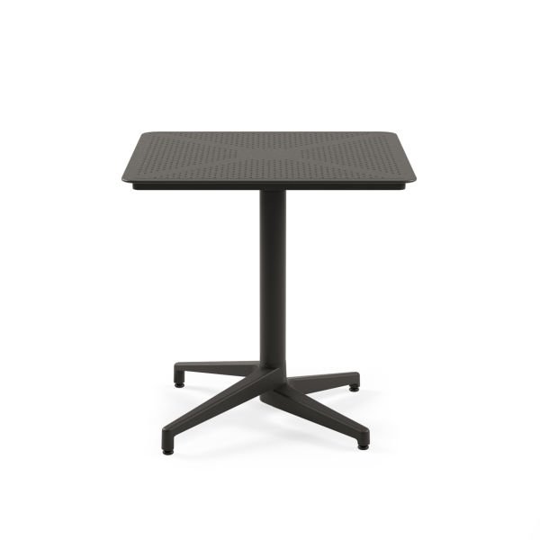 Siyah Dış Mekan Bahçe Masa Sandalye Takımı 2 Kişilik 70x70 cm Sabit Masa Seti | Otel, Restaurant, Cafe, Kafe, Teras, Balkon İçin Dayanıklı ve Şık Tasarım