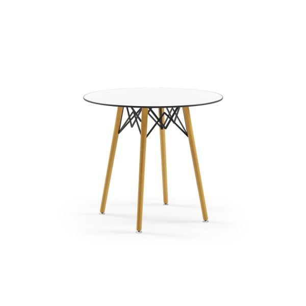 Beyaz Yuvarlak Compact Masa 90 cm Modern Restaurant Masası