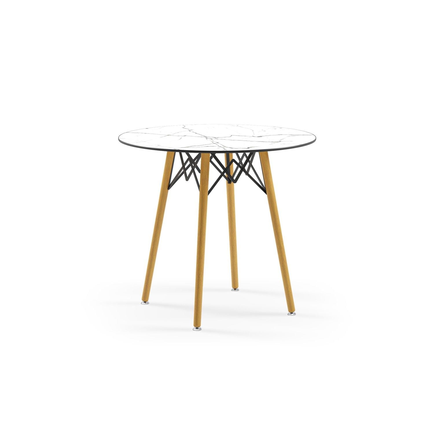 Yuvarlak Beyaz Mermer Compact Masa Modern Otel Masası