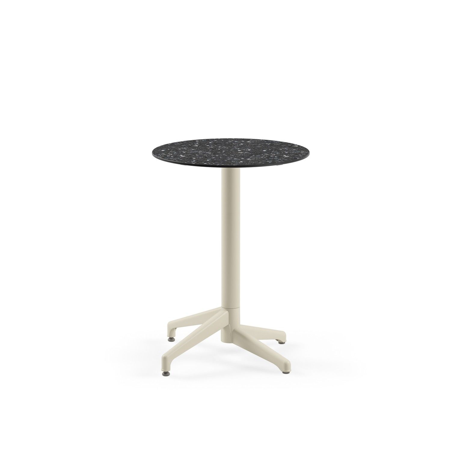 Compact Terrazzo Masa | 60 cm Yuvarlak | Paslanmaz, Mermer Desenli, Dayanıklı Bahçe ve Cafe Masası