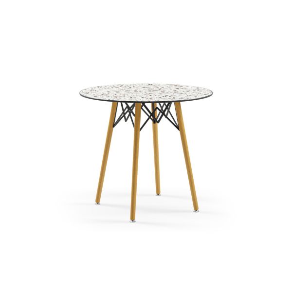 Yuvarlak Terrazzo Compact Masa 90 cm Modern Restoran Masası