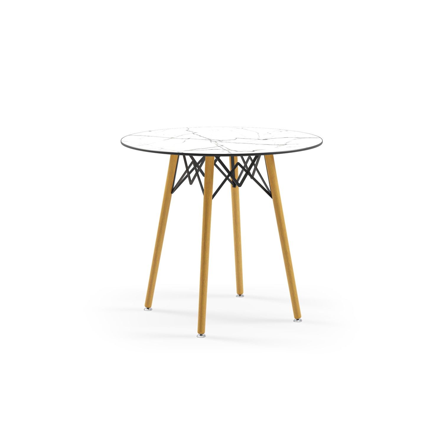 Yuvarlak Beyaz Mermer Compact Modern Otel Masası