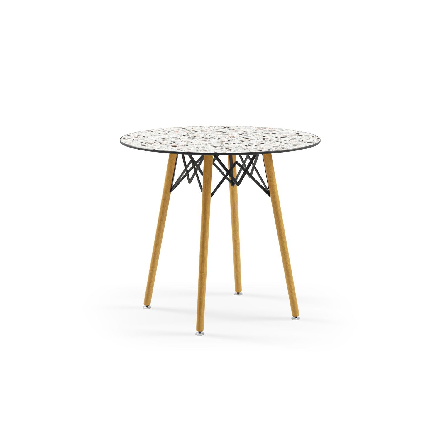 Yuvarlak Terrazzo Mermer Compact Modern Mutfak Masası