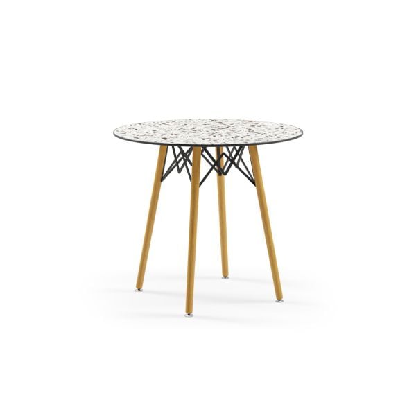 Yuvarlak Terrazzo Mermer Compact Modern Mutfak Masası