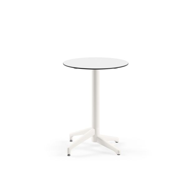 Compact Paslanmaz Yuvarlak Masa - Beyaz, 60 cm Çap, Dış Mekan ve İç Mekan Kullanıma Uygun