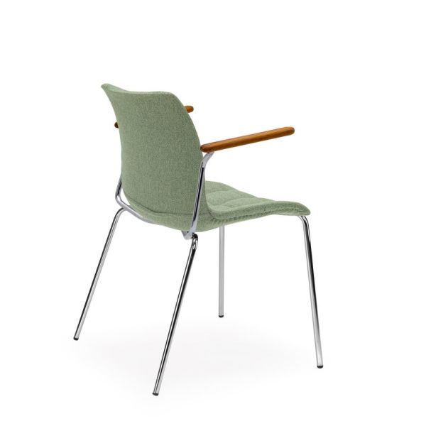 Modern Tasarımlı Metal Kollu Yeşil Sandalye: Stil ve Konforun Buluşması