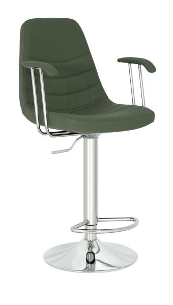 Bintaş Mobilya - Rose Kollu Bar Sandalyesi: Ergonomik Tasarım, Kaliteli Yeşil Suni Deri, Mutfak ve Barlar İçin İdeal