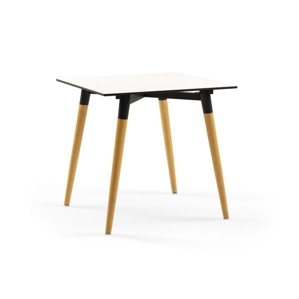 Beyaz Compact Laminat Kare Modern Restoran Masası 90x90