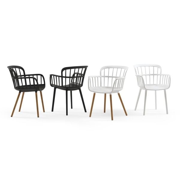 Eva Ahşap Ayak Modern Bej Sandalye