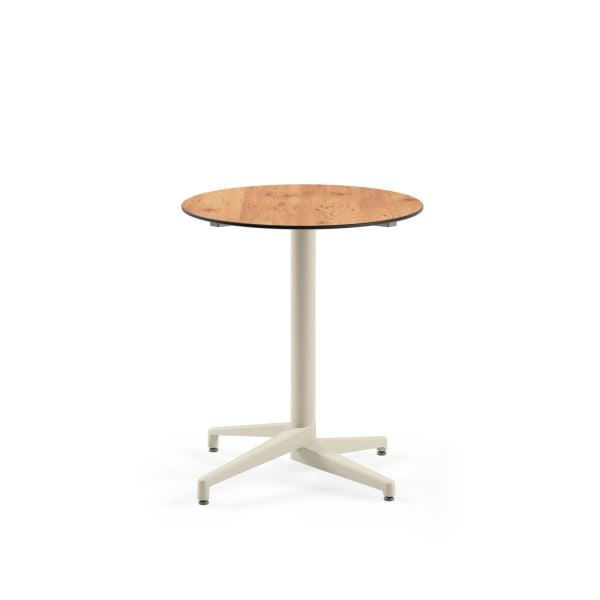 Compact Novecento Yuvarlak Cafe Masası – 70 cm Ahşap Desenli, Paslanmaz, İç ve Dış Mekan Kullanımı