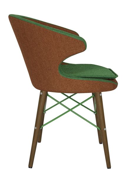 Roma Cafe Koltuğu Modelleri: Kaliteli Kahverengi Deri Döşemeli, Retro Konik Ayaklı Sandalye Modeli
