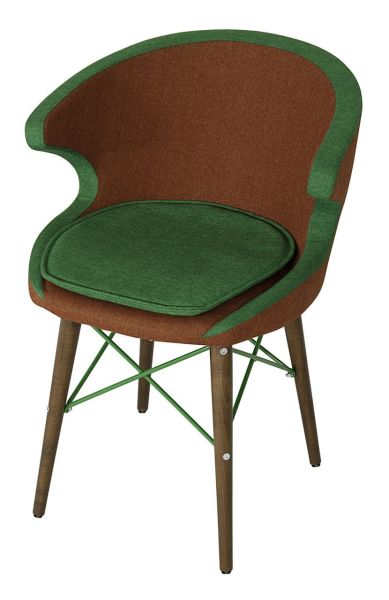 Roma Cafe Koltuğu Modelleri: Kaliteli Kahverengi Deri Döşemeli, Retro Konik Ayaklı Sandalye Modeli