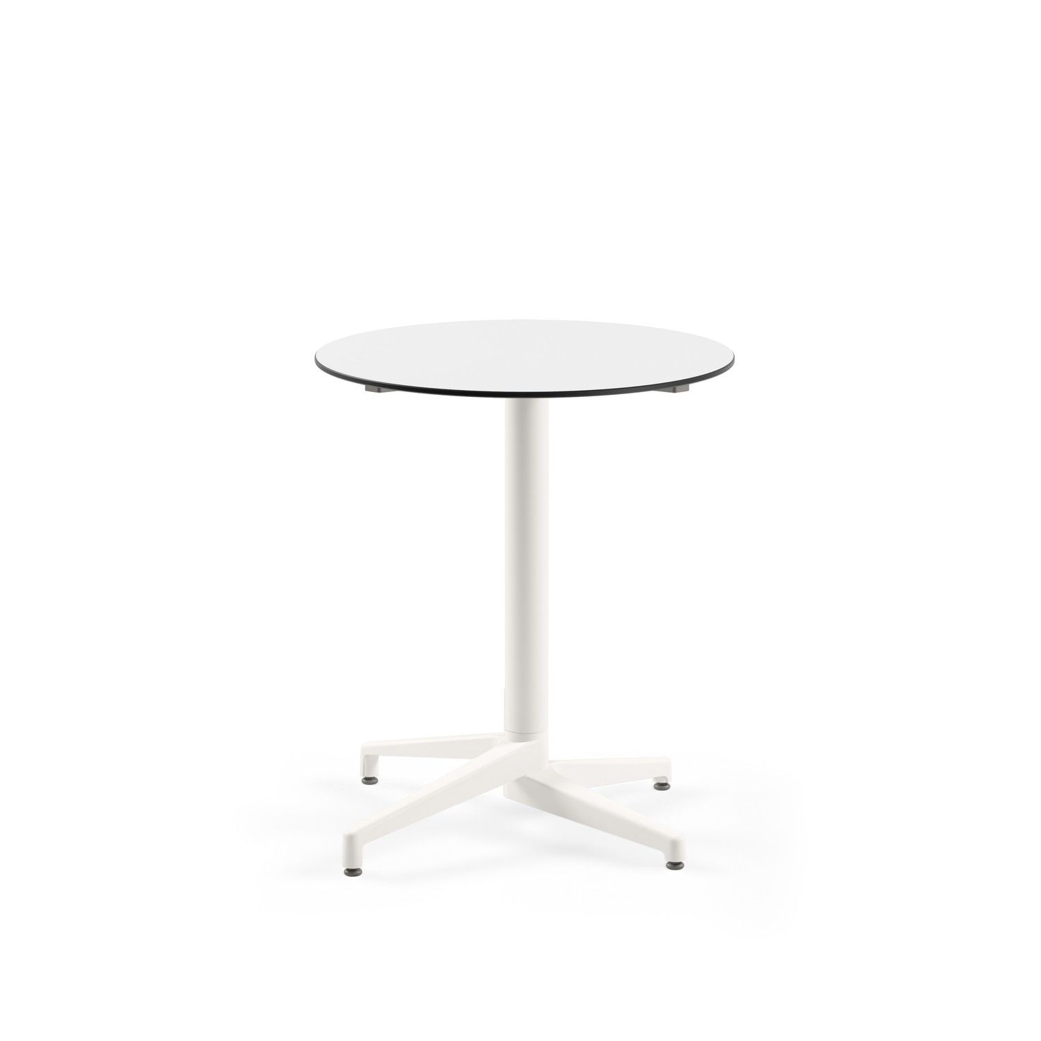 Compact Paslanmaz Yuvarlak Masa - Beyaz Mermer Desenli | İç & Dış Mekan | Cafe, Restoran, Bahçe, Balkon Kullanımı