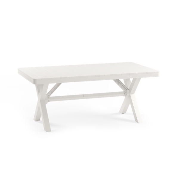 8 kişilik bahçe masa sandalye takımı beyaz 100x180.cm