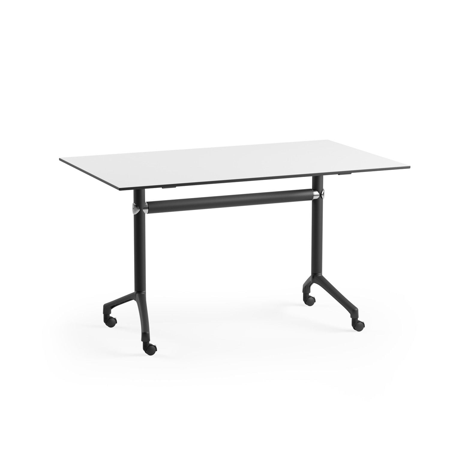 Tekerlekli Katlanabilir Beyaz Compact Ofis Masası 80x140