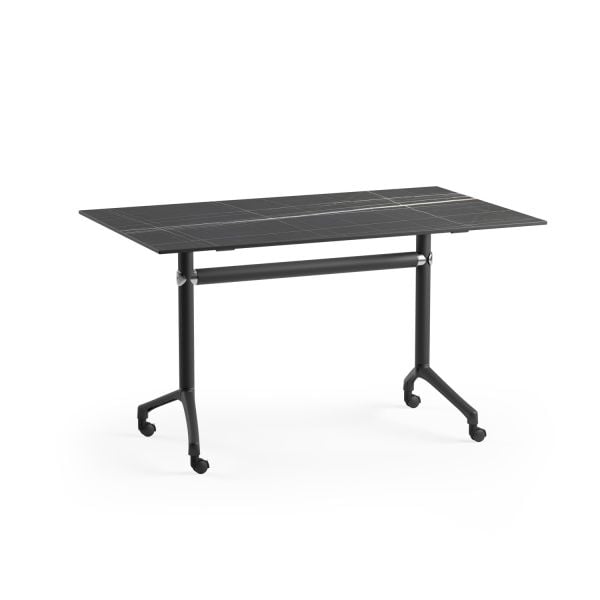 Siyah Mermer Compact Tekerlekli Katlanır Ofis Masası