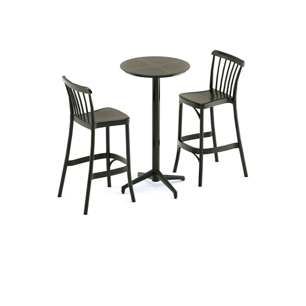 SİYAH 2 KİŞİLİK DIŞ MEKAN BAHÇE BİSTRO BAR MASA SANDALYE TAKIMI