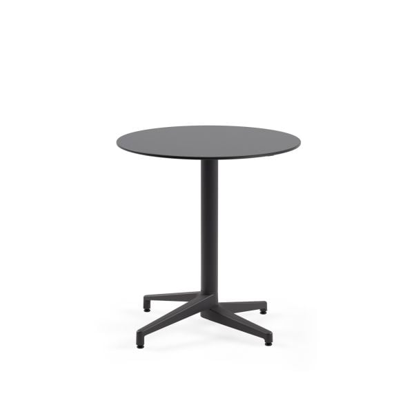Compact Antrasit Gri Bahçe Otel Masası - 77 cm Yuvarlak, Paslanmaz, Dayanıklı Laminat Üst Tabla, İç Mekan ve Dış Mekan Kullanımına Uygun