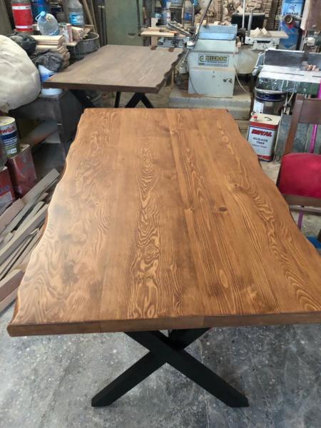 Kütük mutfak masası açık ceviz 120X75.cm