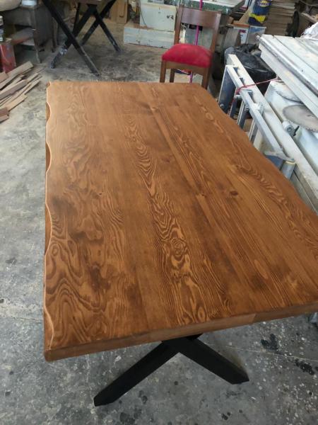 Kütük mutfak masası açık ceviz 120X75.cm