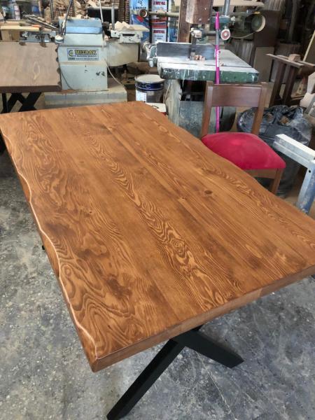 Kütük mutfak masası açık ceviz 120X75.cm